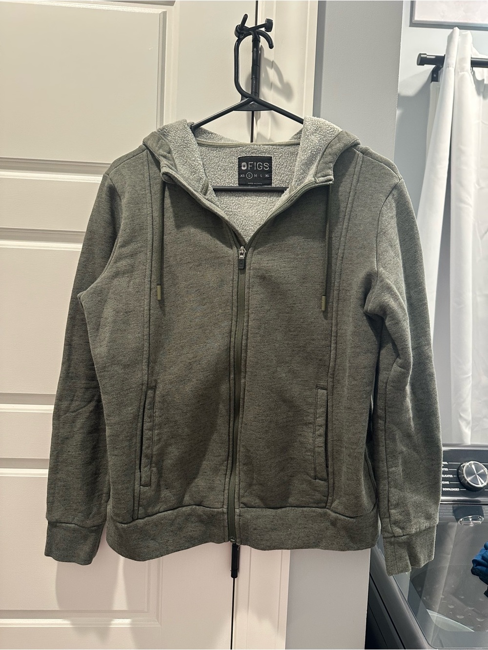 FIGS Heathered Moss Zip Up Hoodie Small